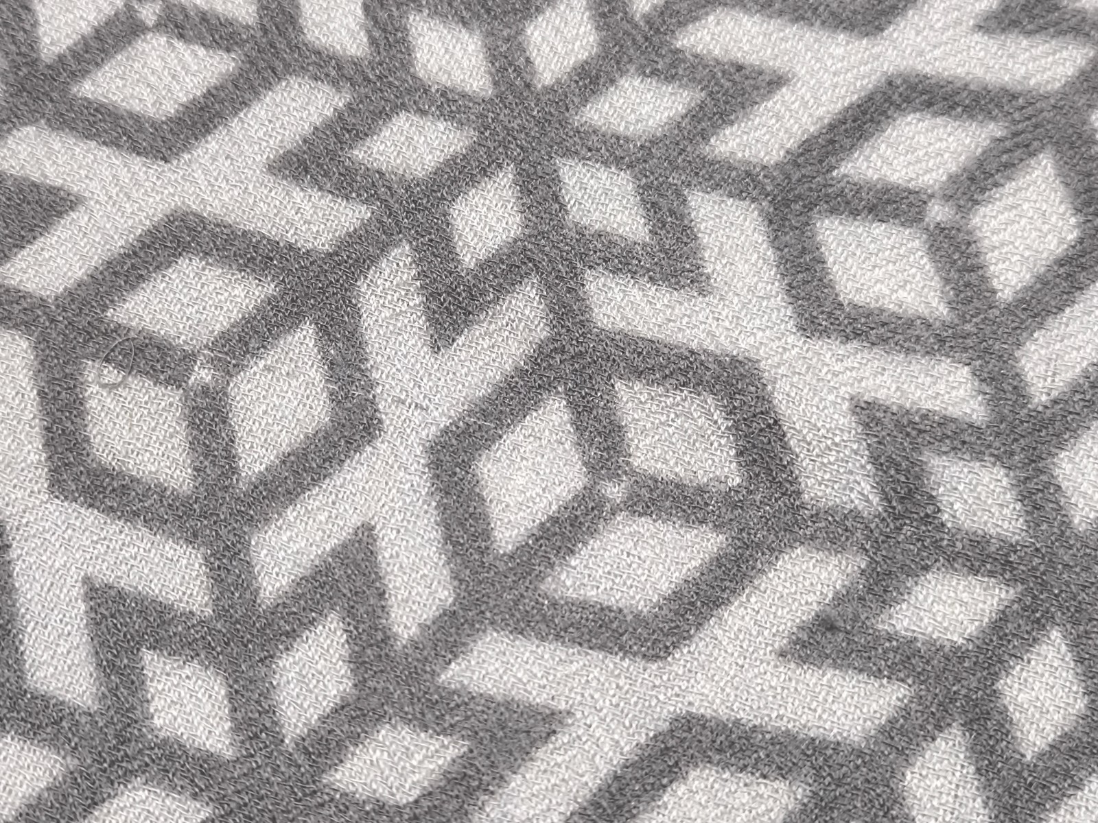IRIS Von ARNIM Gray XL soft warm cashmere scarf stole geometric 51″