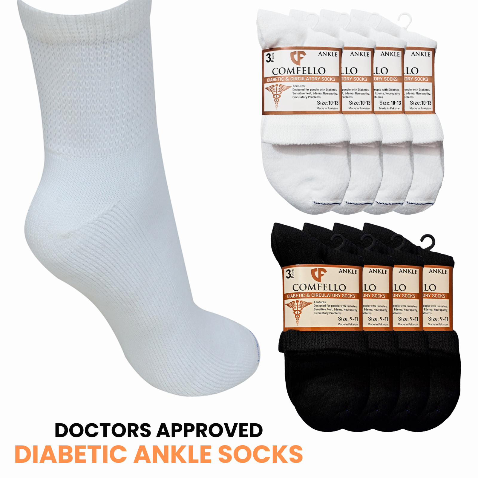 Diabetic Ankle Socks Mens Circulatory Health Low Cut Socks 3 12 Pairs 9-11 10-13