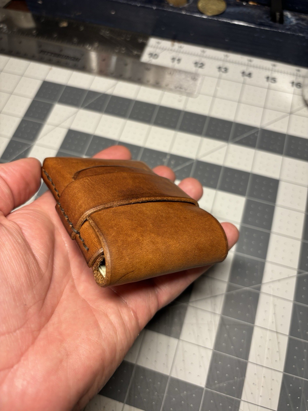 Handmade Leather Vertical Pocket Flap Wallet – Slim & Durable