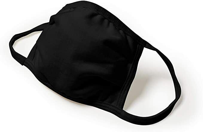 5 Pack Breathable Hanes Black Soft Cotton Reusable Protective Face Mask Cover