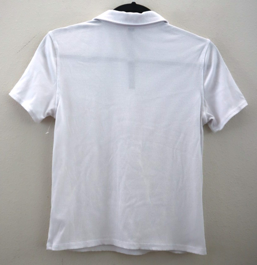 Vuori VW1050 Women’s Sz Medium White Pose Fitted S/S Ribbed Polo Shirt
