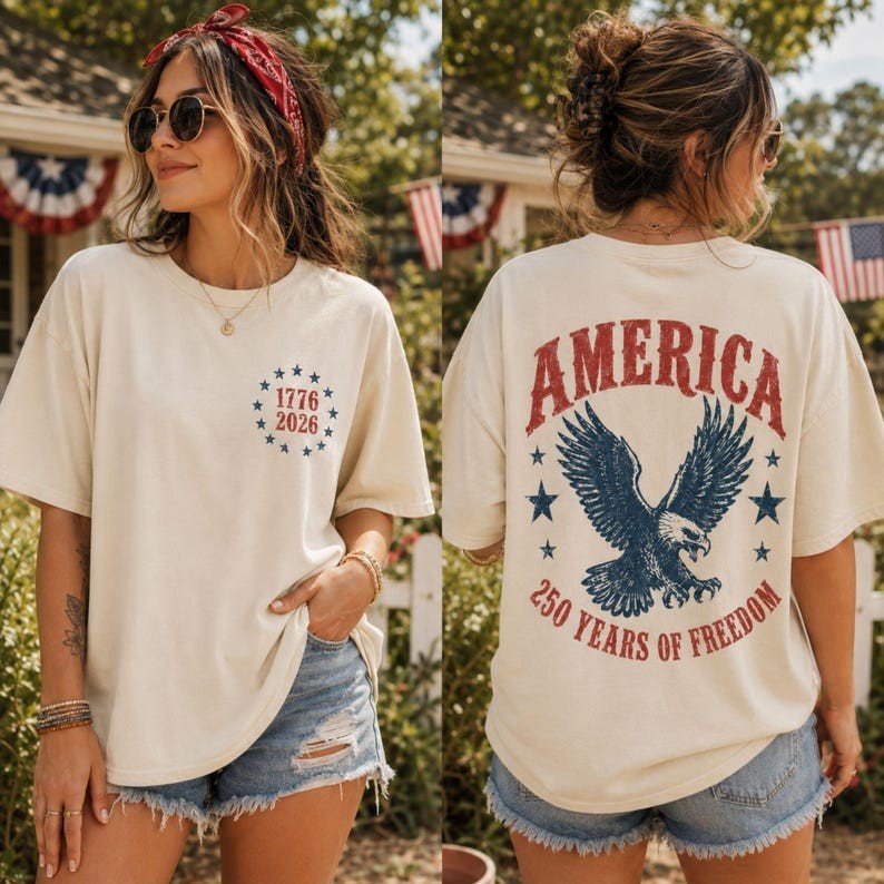 Comfort Colors America Eagle Shirt, 250th Anniversary Tee