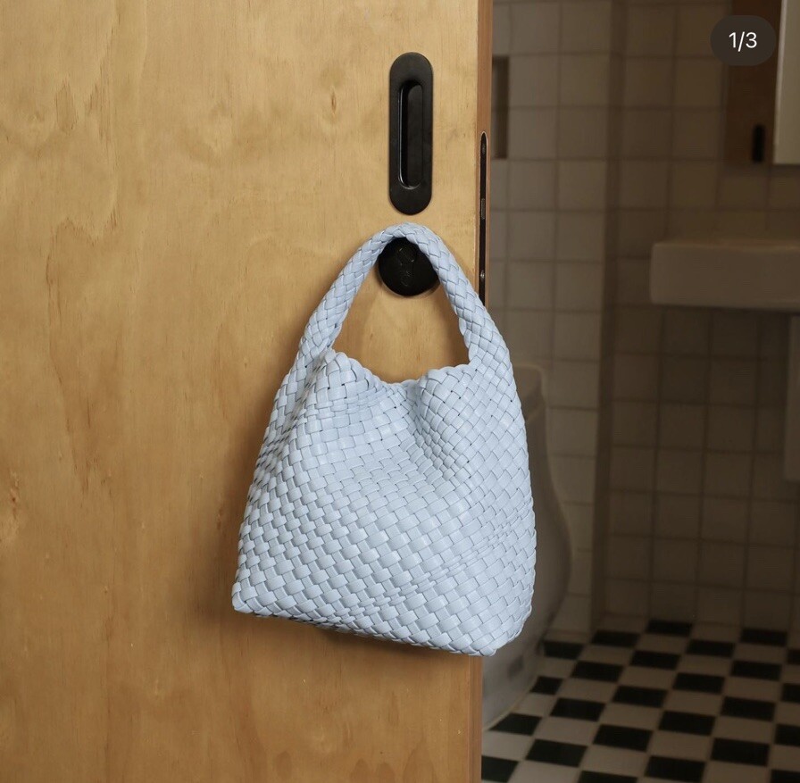 NWT Sugar Monday Woven Tote “Piper” Small In Light Blue