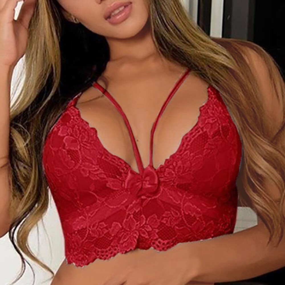 Women Sexy Lace Lingerie Nightwear Underwear Panties Brief Sleepwear Bra Set US