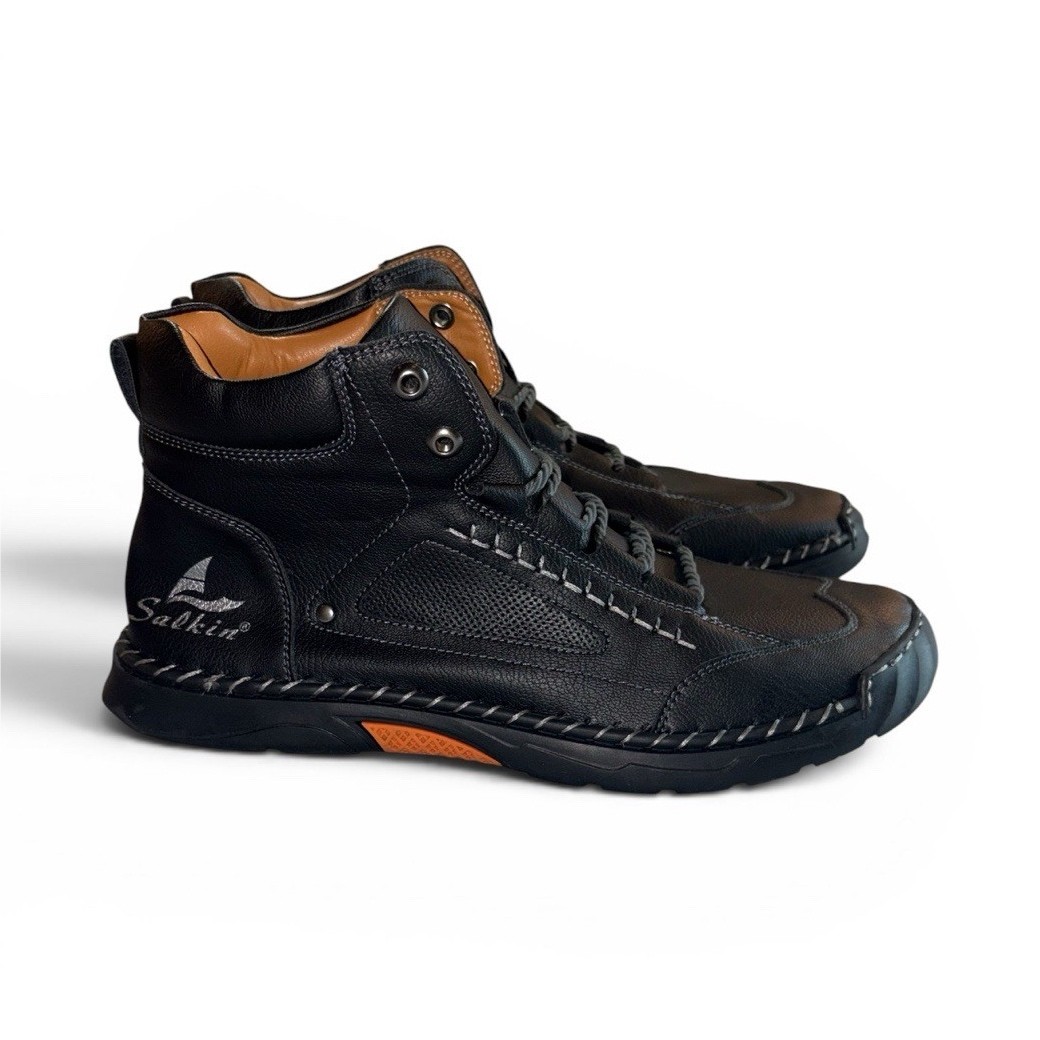 Men’s Salkin Trail Barefoot Boots – Waterproof Handmade Leather Size 13 UE 47