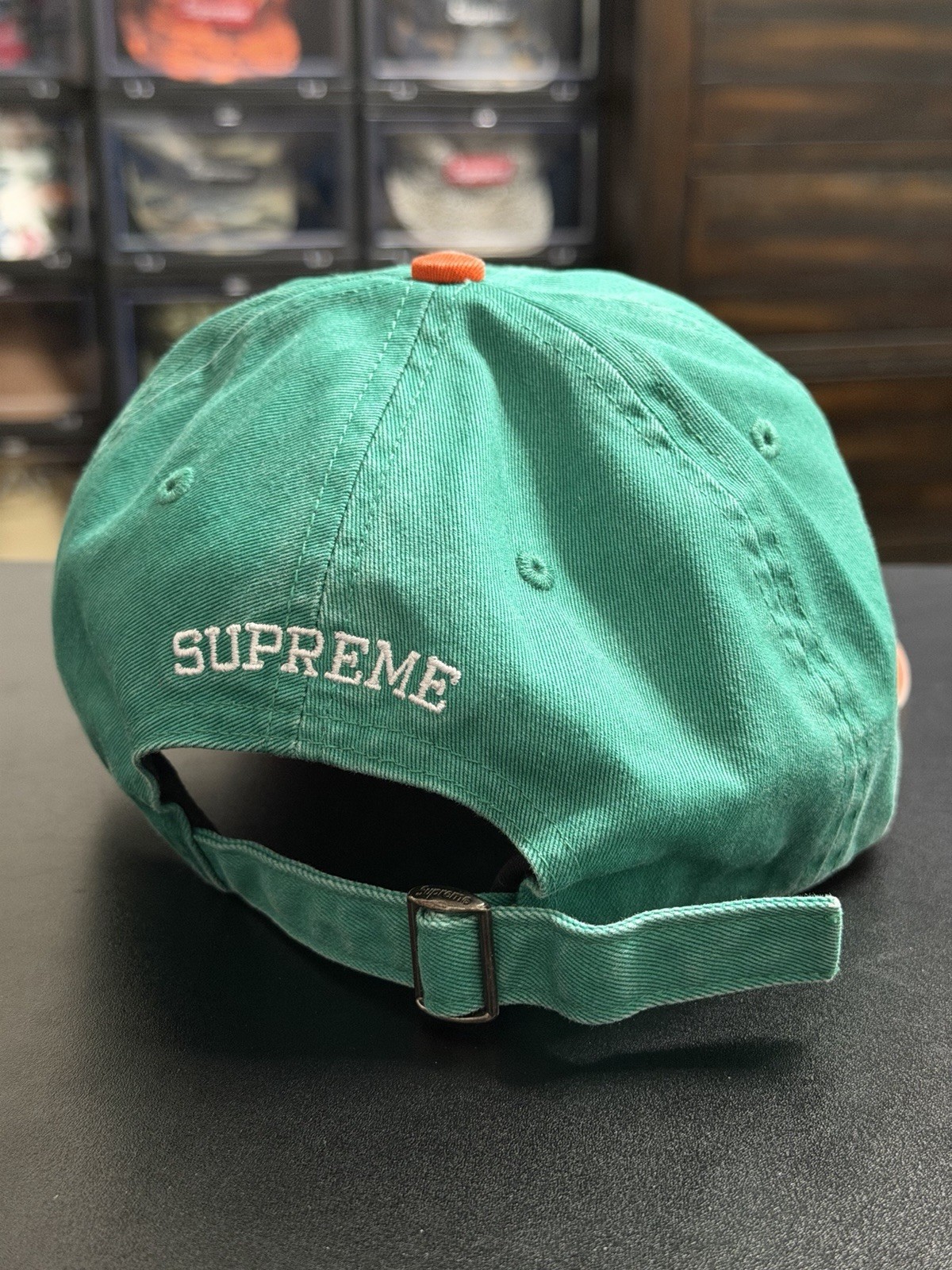 Supreme Pigment Coated 2 Tone S Logo 6 Panel Green FW25 Box Logo Hat Strapback