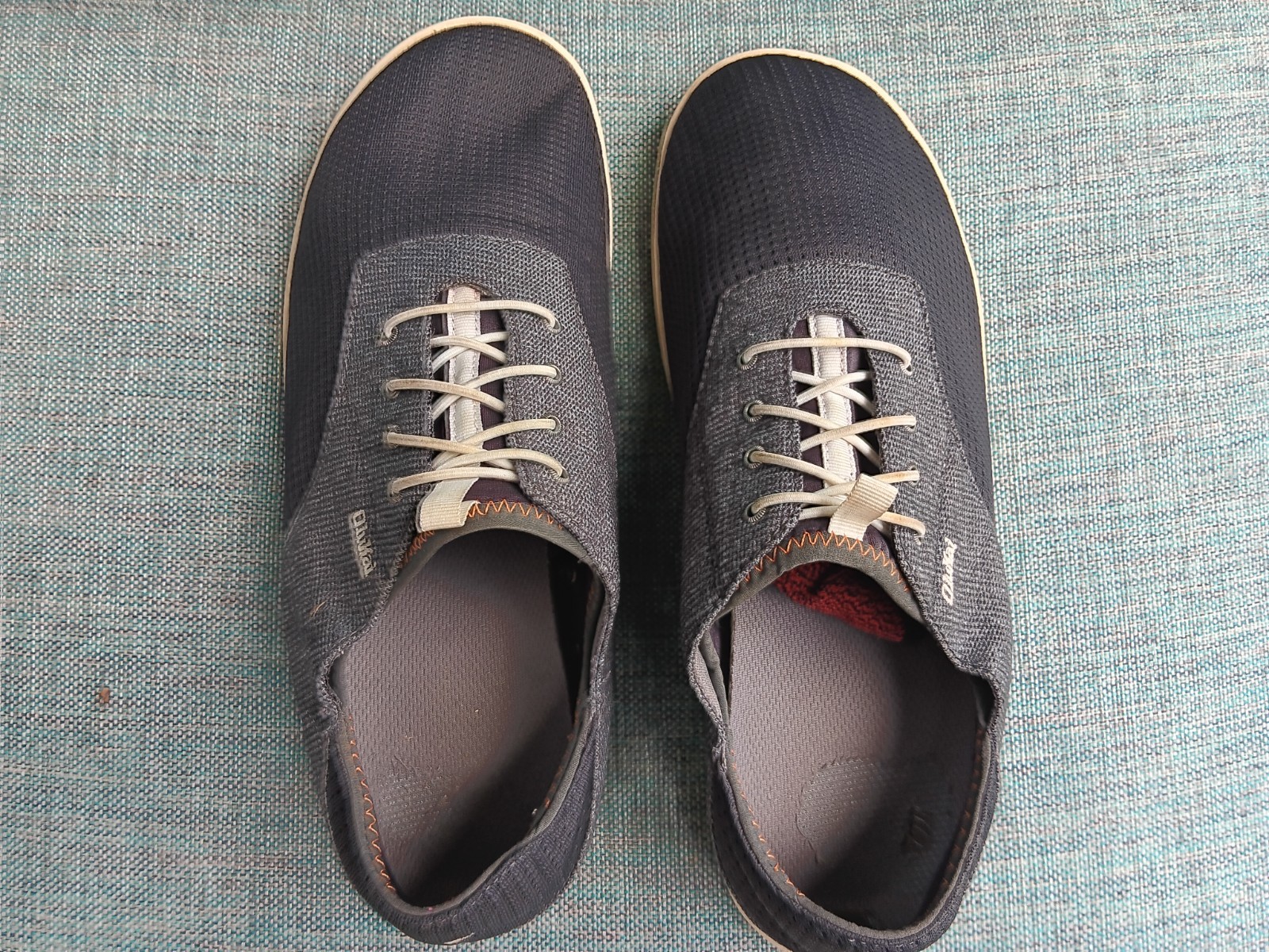 OluKai Shoes Nohea Moku Mens 11 Gray Mesh Comfort Casual Boat Beach Sneaker