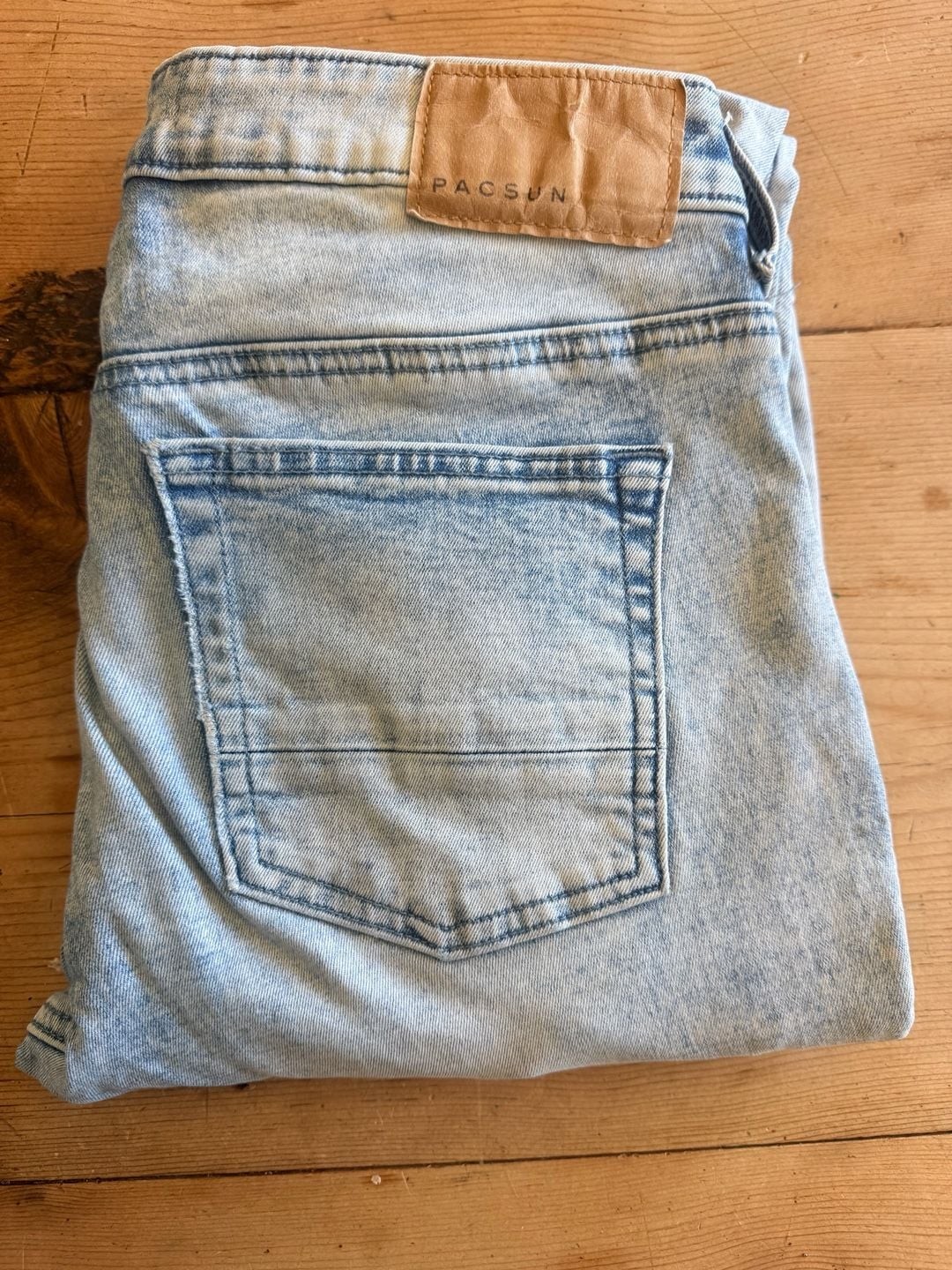 PacSun Stacked Skinny Jeans 29×32 Light Wash Moto Biker