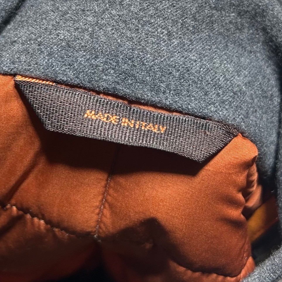 Waterville Men Quilted Vest Charcoal Grey Orange Theo Made in Italy Size 48
