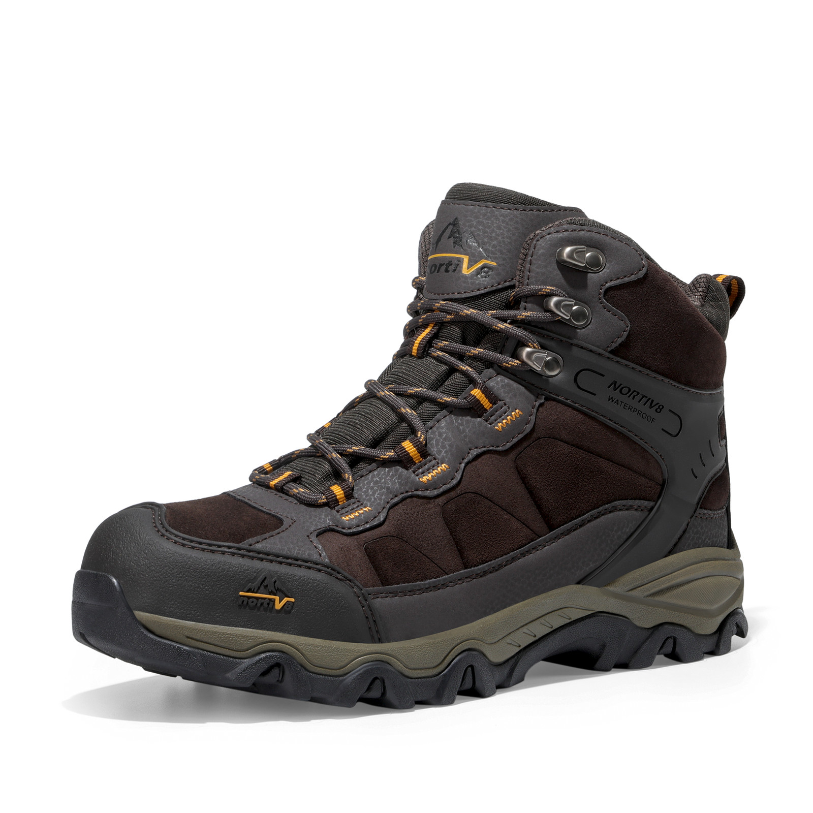 NORTIV 8 Men’s Waterproof Hiking Boots Outdoor Trekking Lightweight Hiking Shoes