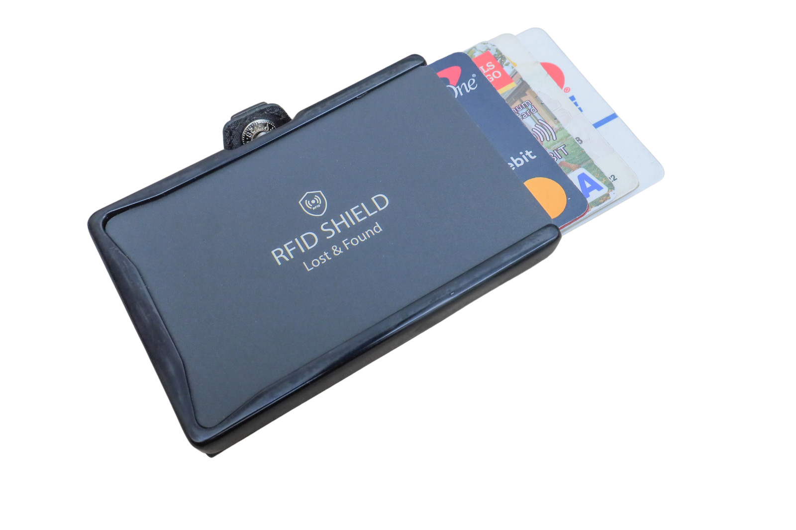 RFID Blocking Slim Solid Leather Aluminum Wallet – ZNAP by slimpuro (Black)