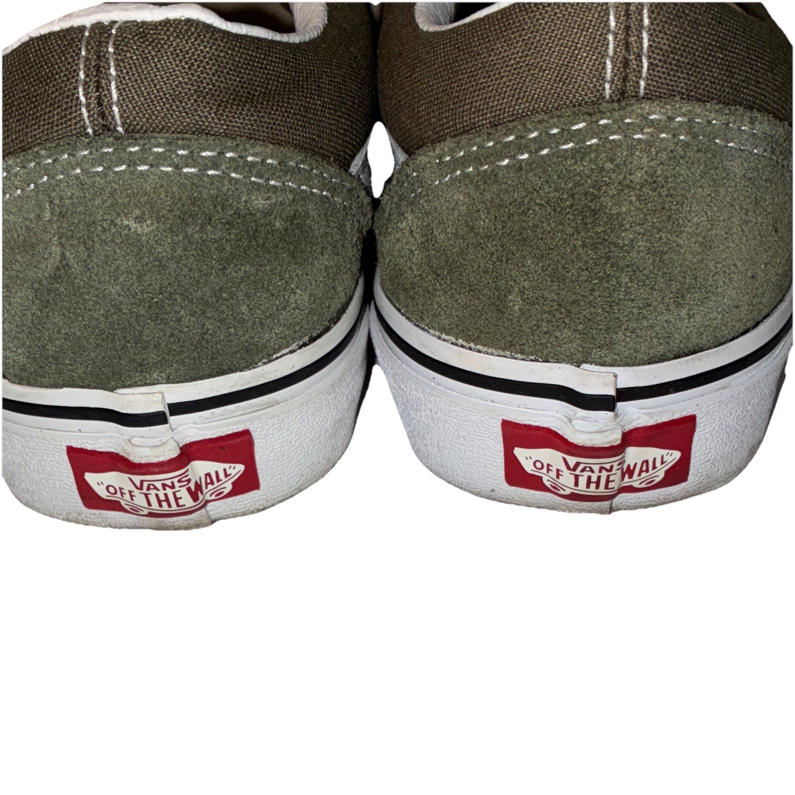 VANS Old Skool Green/White Canvas Lace-Up Sneakers Round Toe Men US 6 EU 38