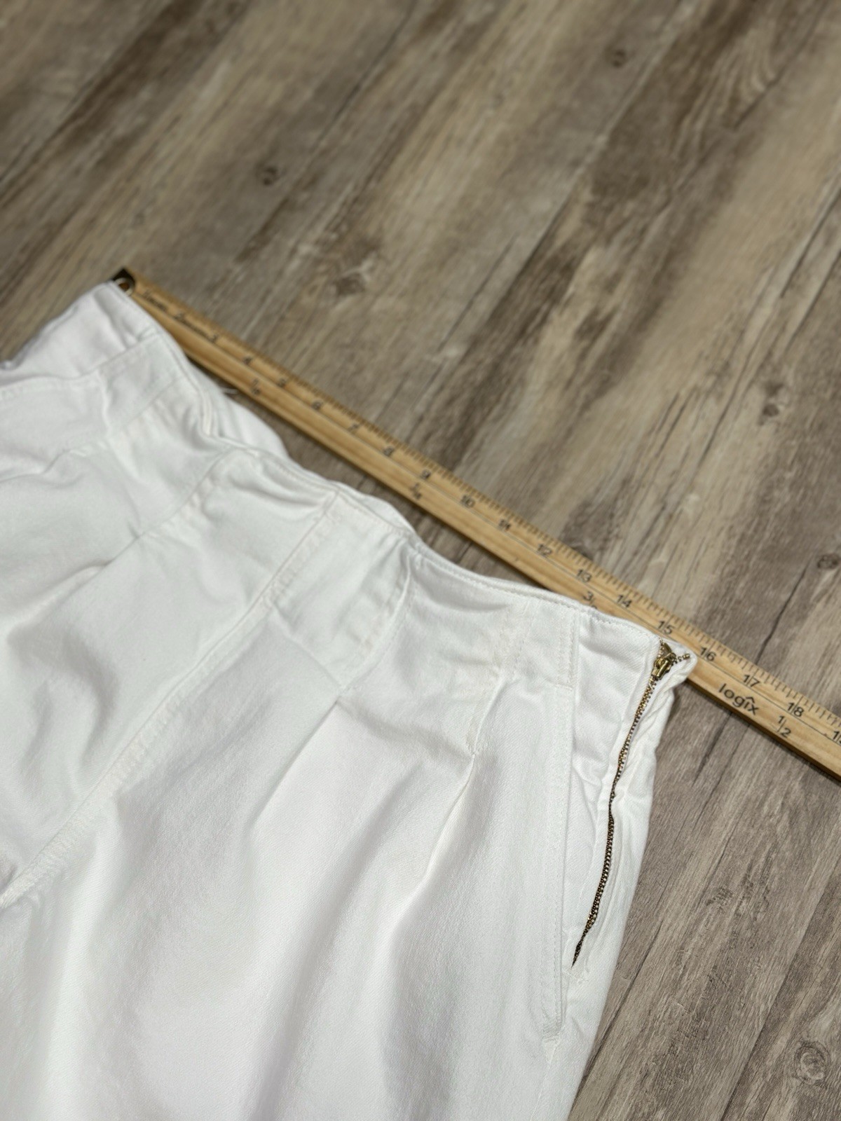 Anthropologie Maeve Colette Cropped Wide-Leg Jeans White, Size 29