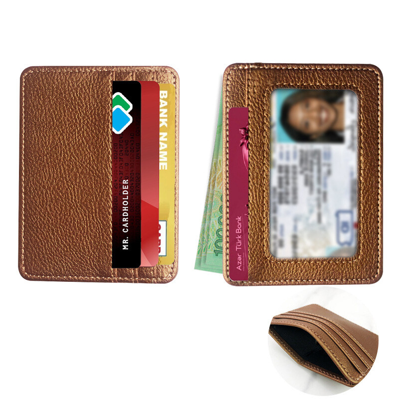 Slim Minimalist Front Pocket Wallet,RFID Blocking Credit Card Holder ID Window