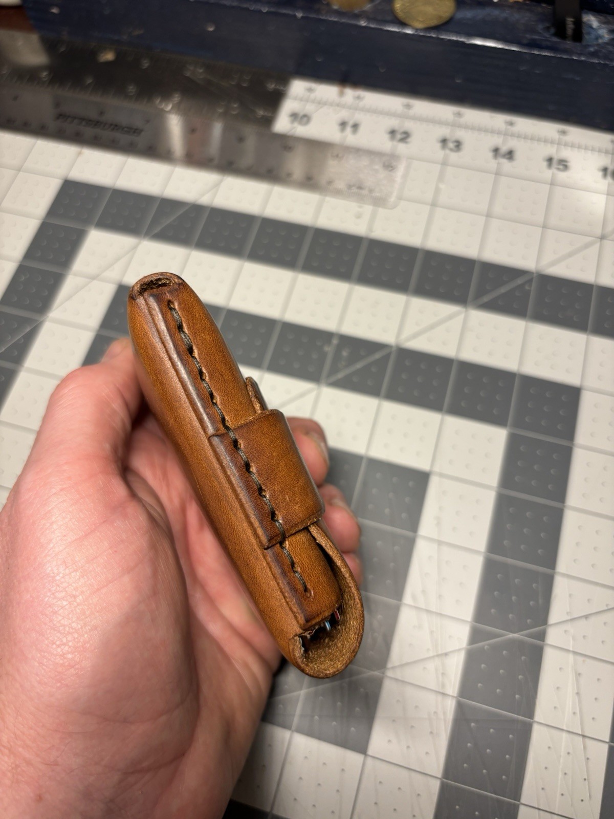 Handmade Leather Vertical Pocket Flap Wallet – Slim & Durable