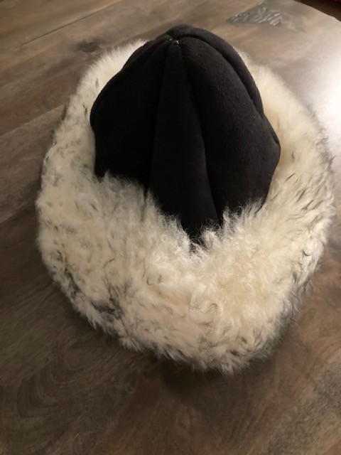 Women Russian Faux Fox Fur Hat Fluffy Winter Outdoor Suede Cap 7.5 in