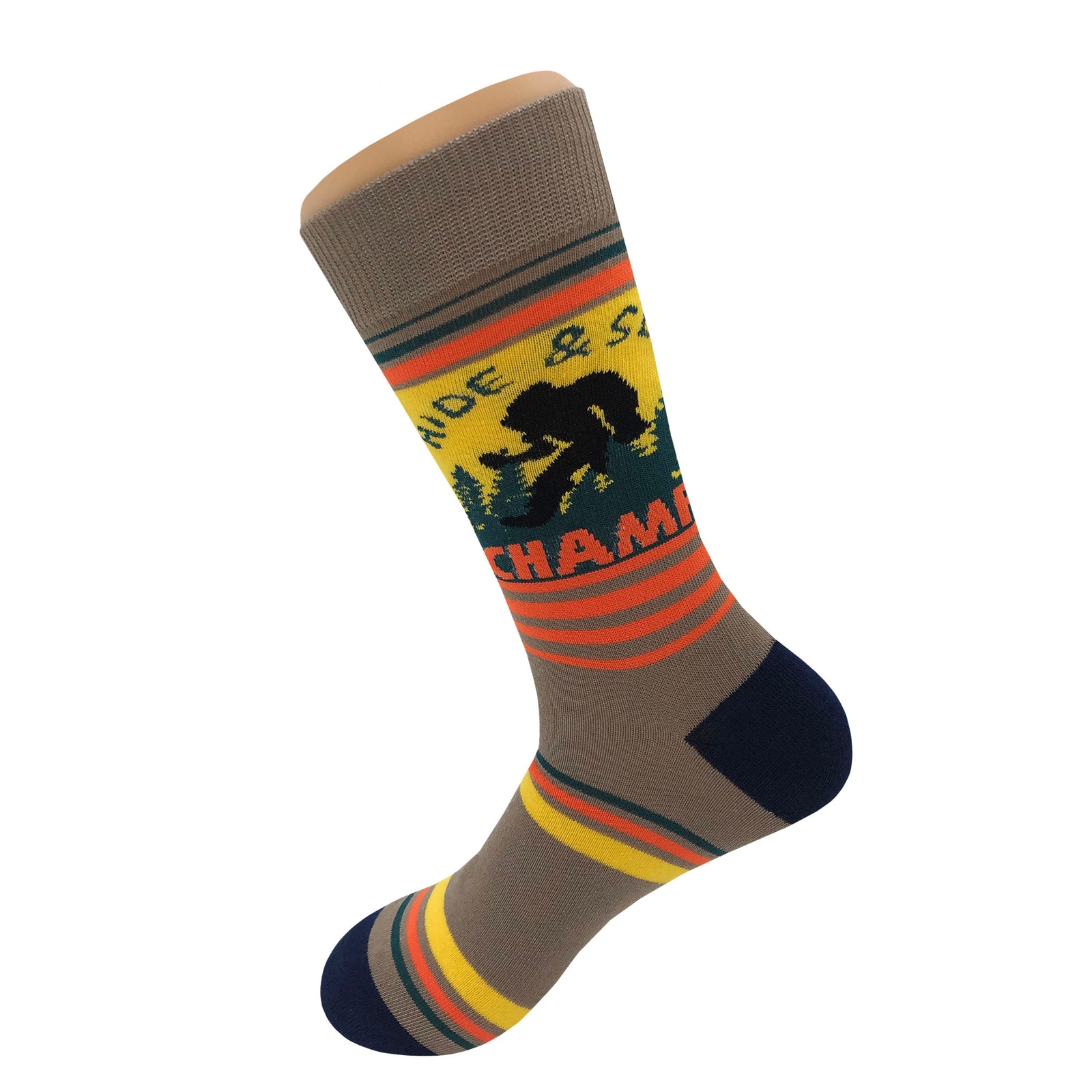 NWT Hide Bigfoot Dress Socks Novelty Men 8-12 Multicolor Crazy Fun Sockfly