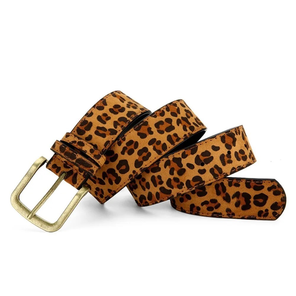 Ladies Casual Belt Leopard Print Fashion Waist Strap PU Leather Belt Women