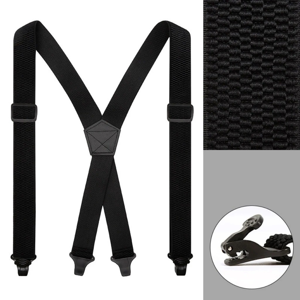 Heavy Duty Elastic Suspenders for Men Trouser Pants Braces Strap Work Belt