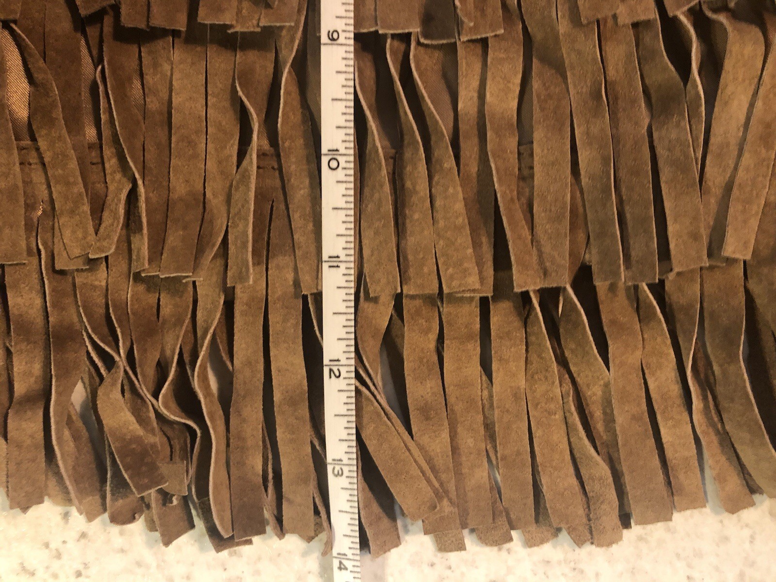 Real Suede Tasselled Mini Skirt Uk 14 Tan Layered Fully Lined BNWT RRP £50 NEXT