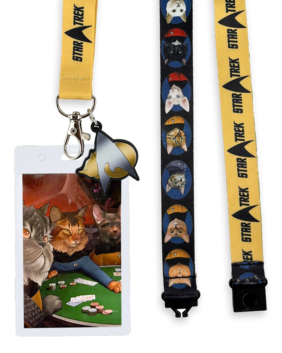 Star Trek Lanyard Cat Poker Breakaway ID Badge Holder with Charm Keychain