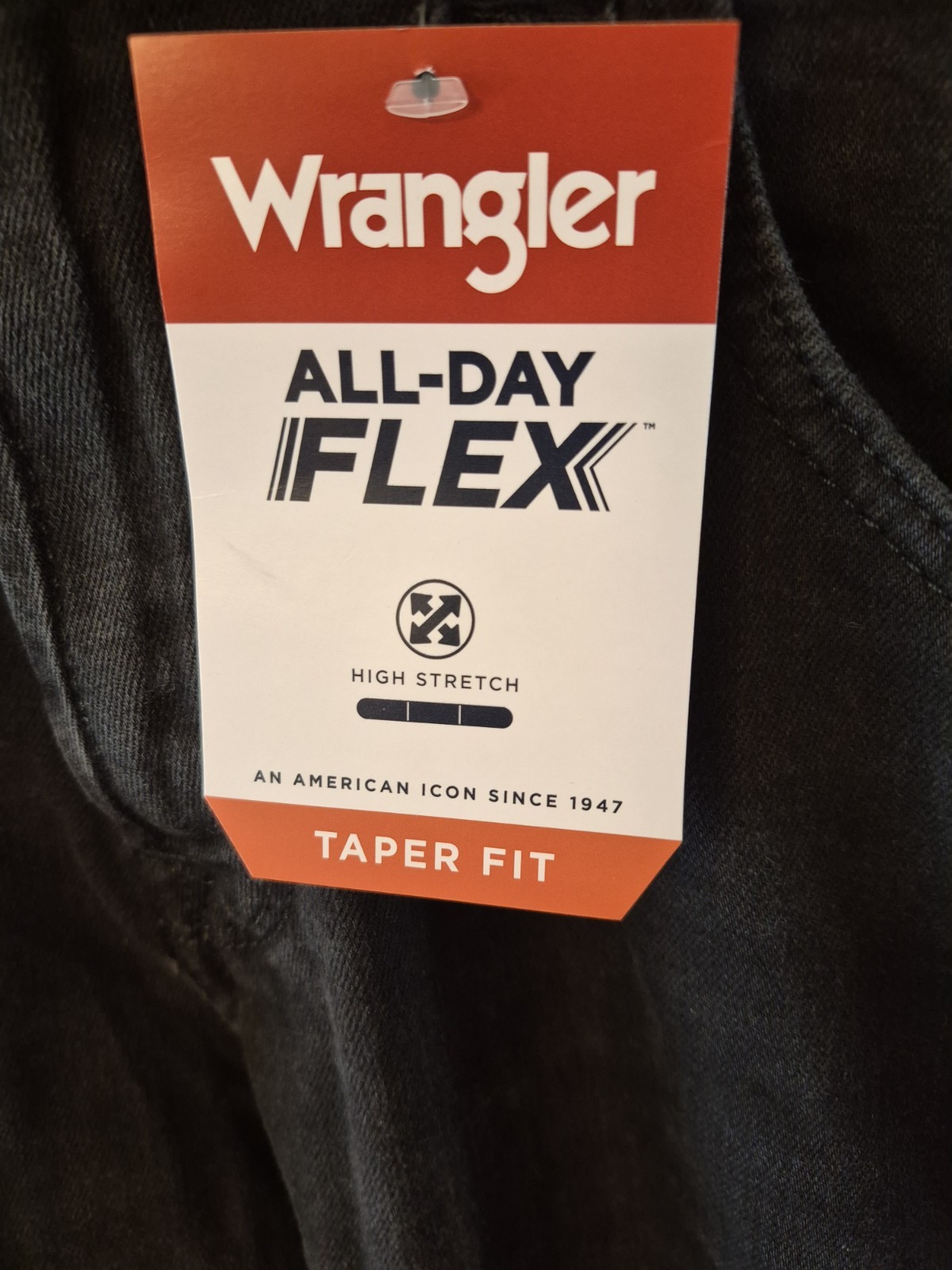 Wrangler All Day Flex Men’s Size 29×30 Black Jeans Taper Fit NEW