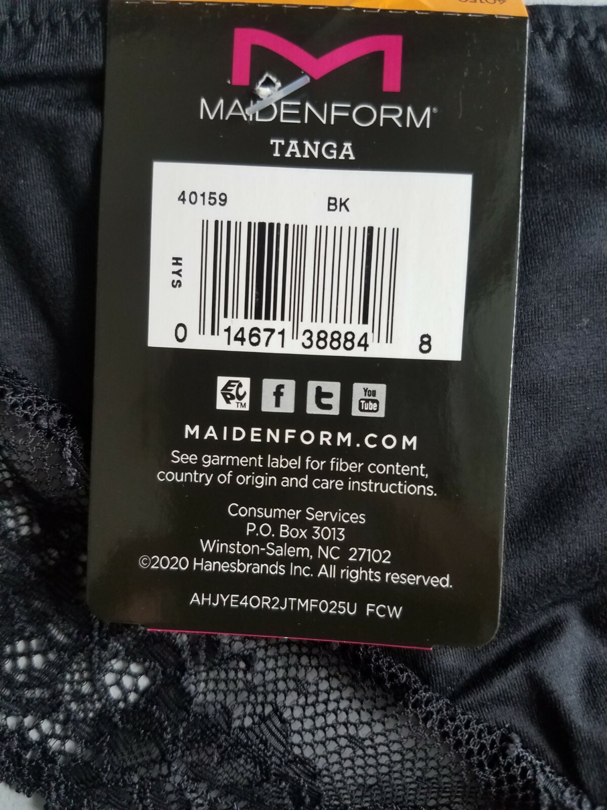 Maidenform Women’s Comfort Devotion Lace Back Tanga Underwear Black Small (5)