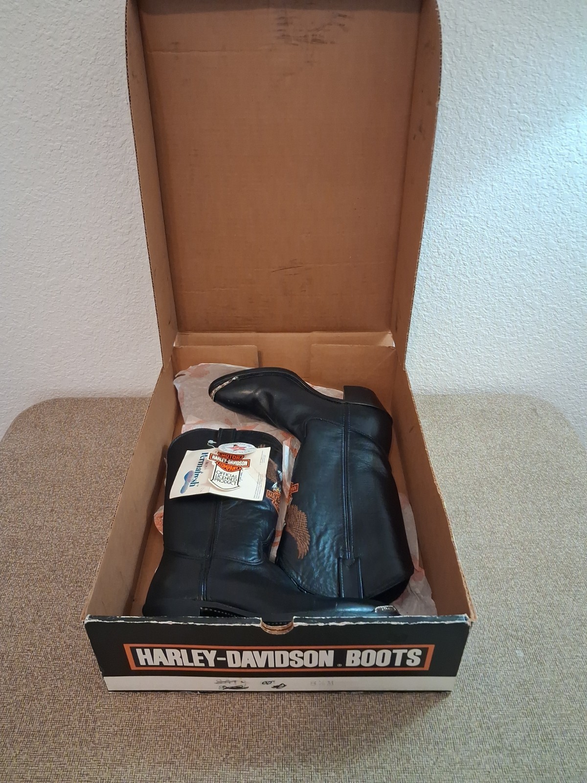 Harley-Davidson Women’s Cowboy Boots Size 8.5 Black Leather