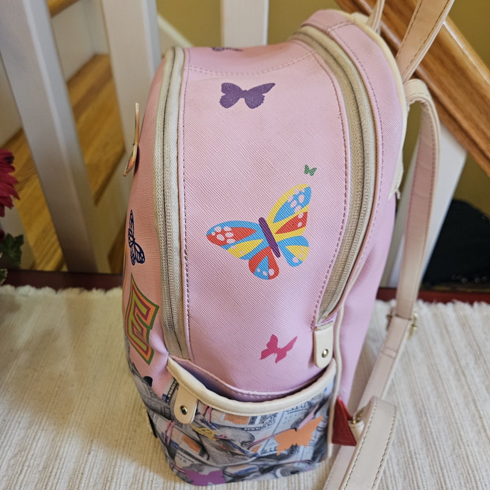 SprayGround Sutton Money Hustle Back Pack Pink Limited Edition Rare Pre-owned