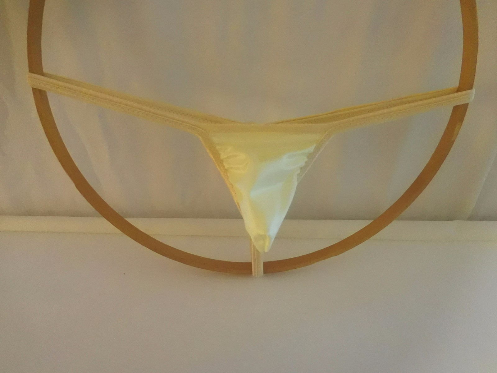 Men’s G String Thong Micro Back Choice, yellow spandex made in USA 1 day ship