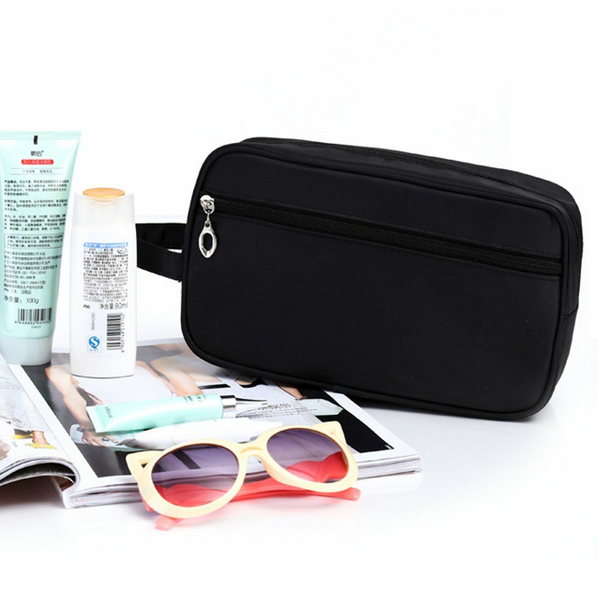 Travel Toiletry Bag Men Small Dopp Kit Organizer Zipper Bag Shaving Shower Case