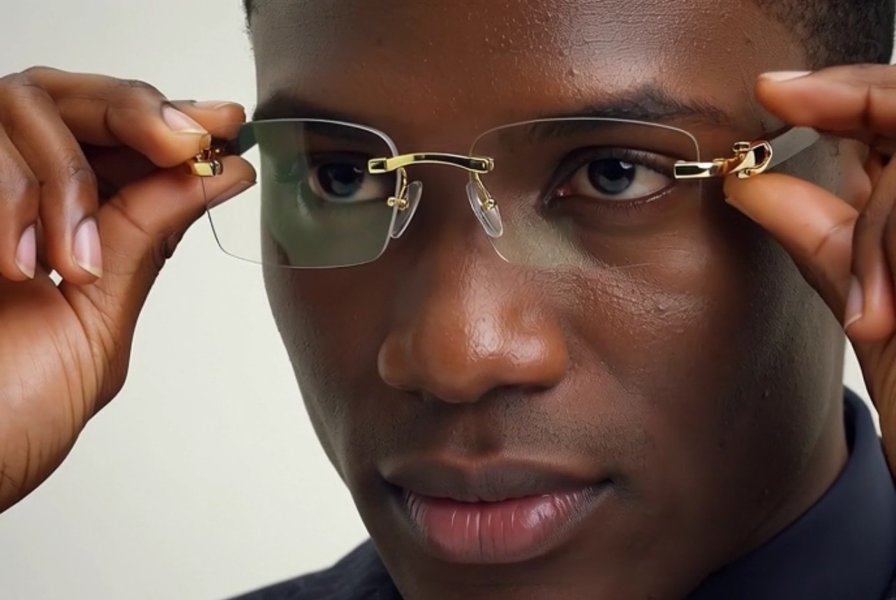 Mens Classy Style Wood Buff Retro 90s Hip Hop Rapper Gangster Rimless Sunglasses