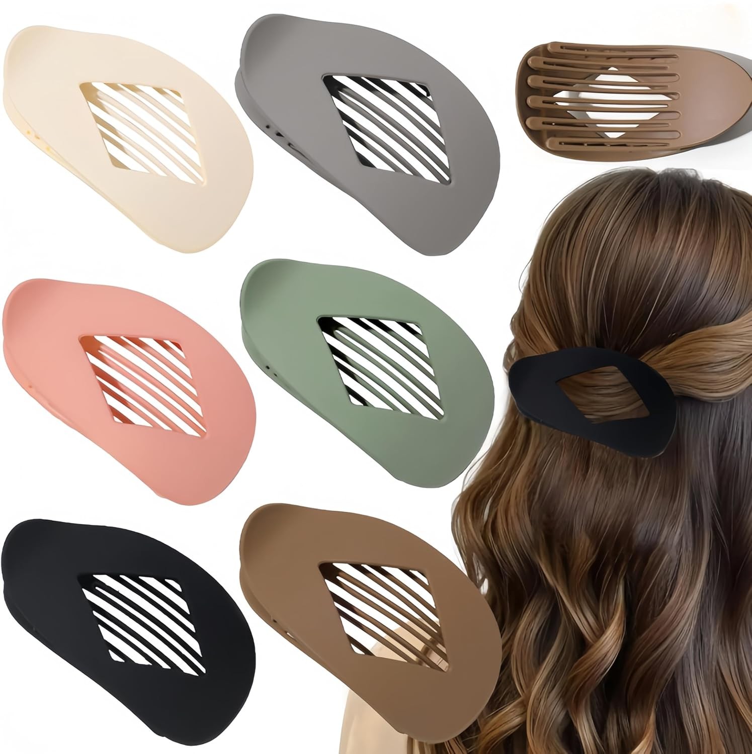 6 Pack Flat Hair Clips for Women – Non-Slip Duckbill Hair Barrettes for Thic