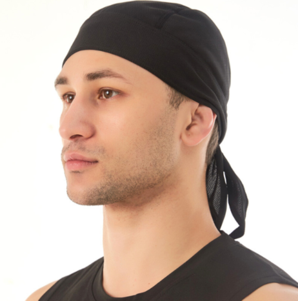 Cooling Motorcycle Wrap Biker Du Do Black Bandana Doo Rag Head Skull Cap Durag
