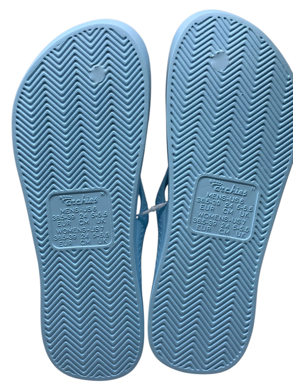 Archies Arch Support Thong Flip Flops NWT Unisex-Blue- M7/W8- M6/W7