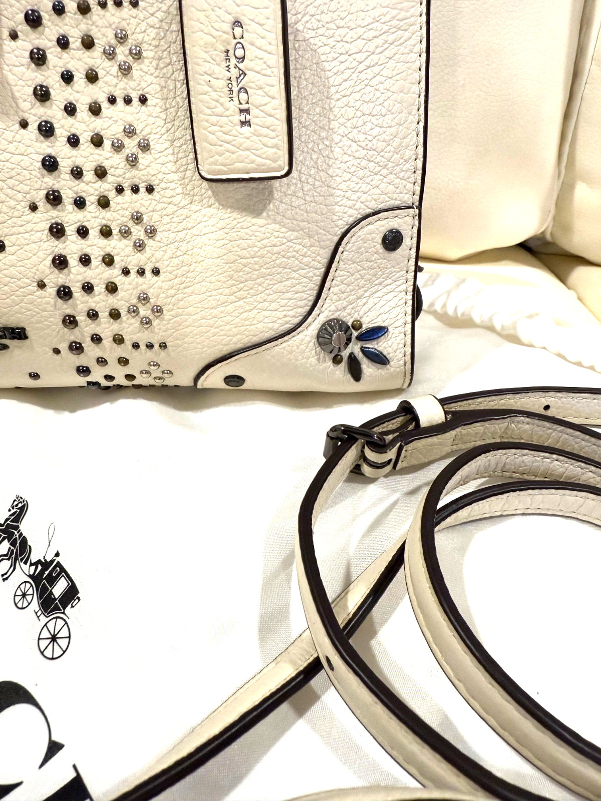 Coach Mercer Satchel 24 in Grain Leather with Bandana Rivets 55634 and Wallet.