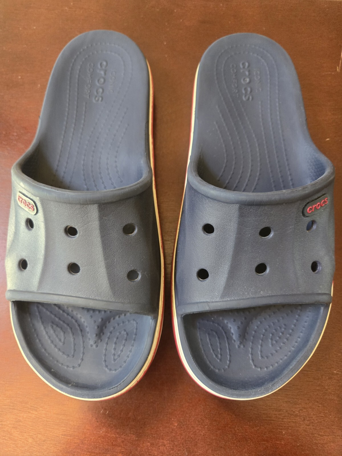 GUC Size M6 W8 Bayaband Slide Crocs sandals Navy Pepper