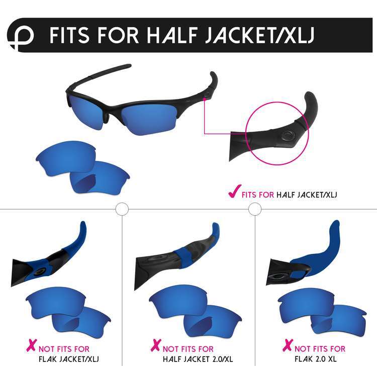 PapaViva Polarized Replacement Lenses For-Oakley Half Jacket XLJ Multi-Options