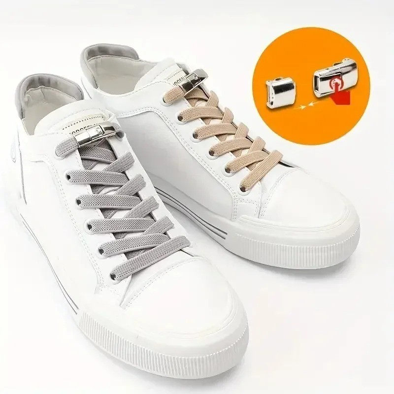Tie Shoe Laces Press Lock Shoelaces Without Ties Elastic Laces Sneaker Kids USA