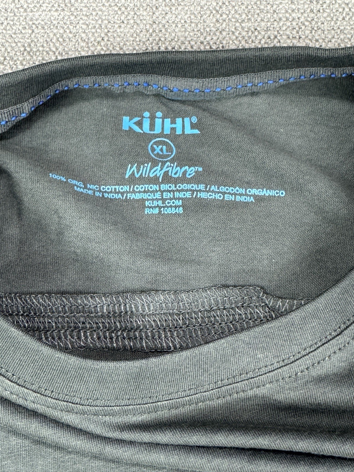 Kuhl Shirt Men Extra Large Cotton Gray Hiking Trek Mountain Logo New