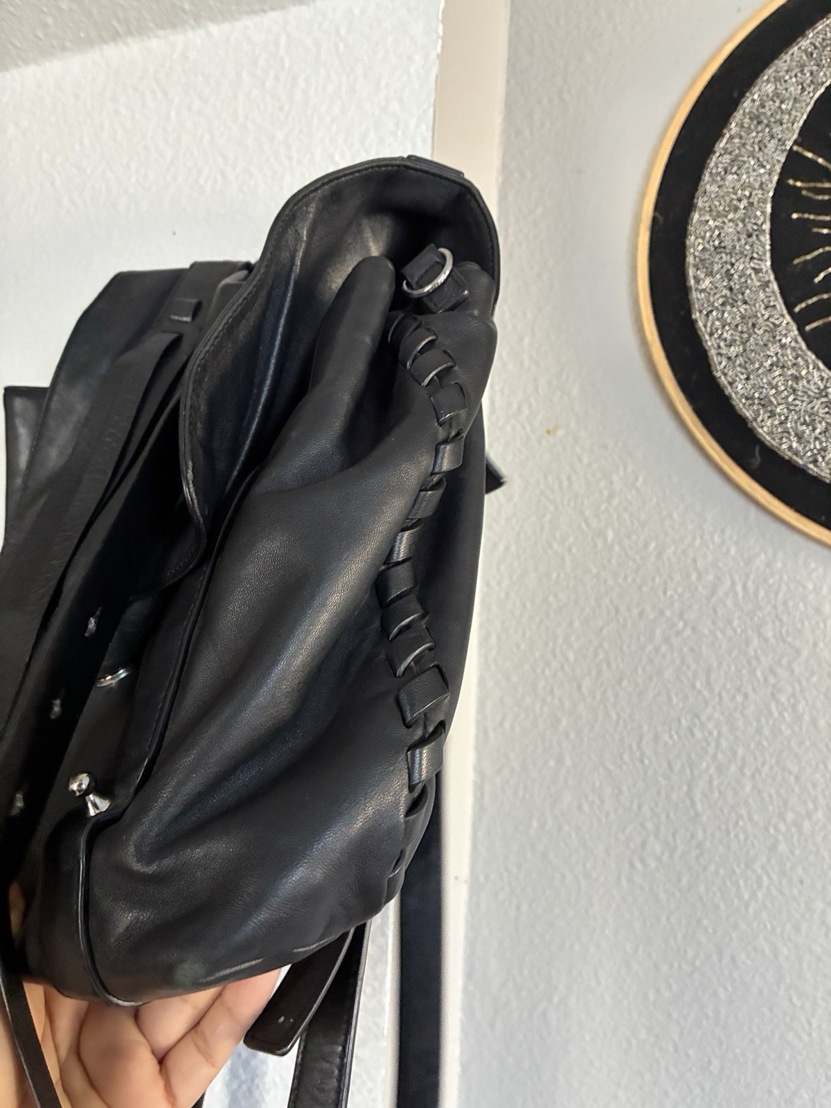 All Saints: Black Leather Backpack | Versatile for All Seasons