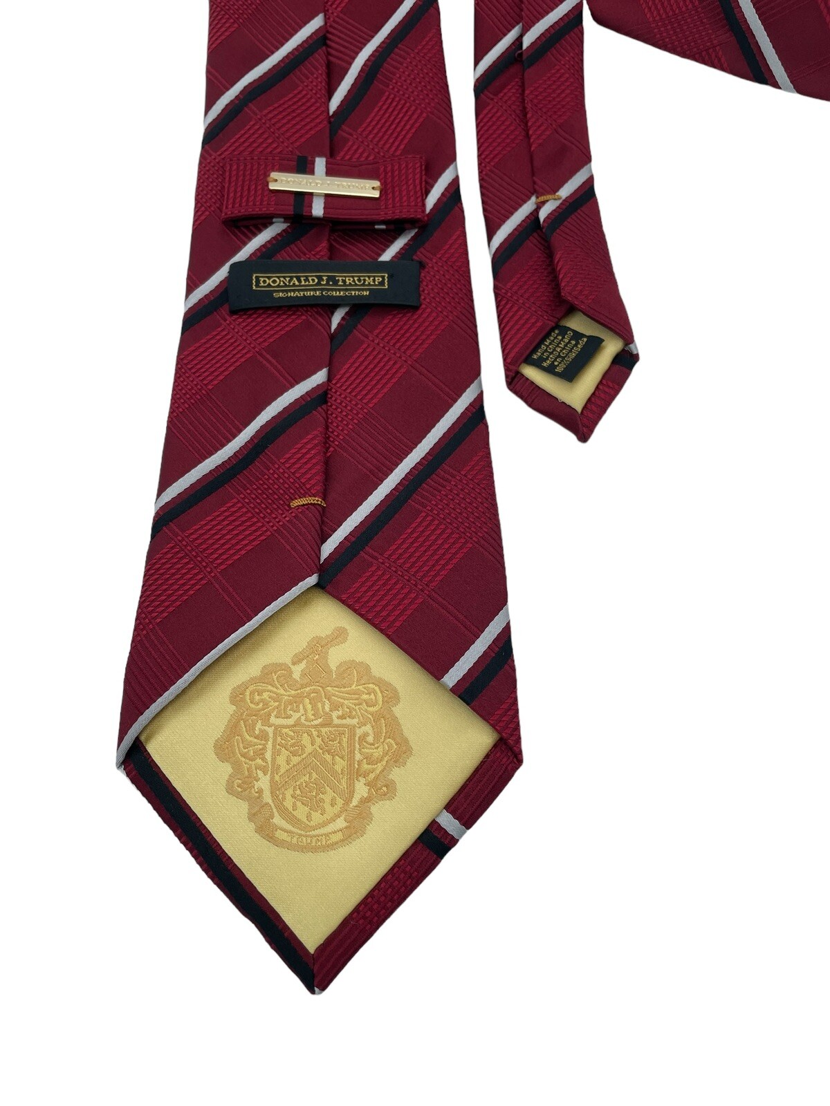 Donald J. Trump Tie Men’s 59″x 3 1/2″ Red With Stripes 100% Silk (TA1) NW/OTs