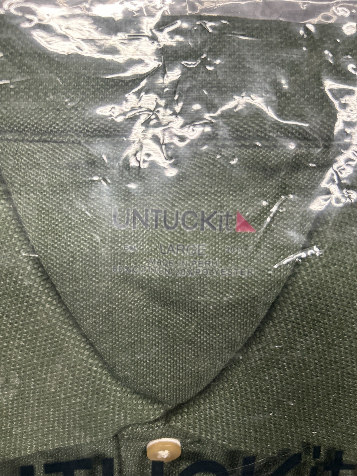 UNTUCKit Tocai Polo Shirt Mens L Green Short Sleeve Cotton Blend New