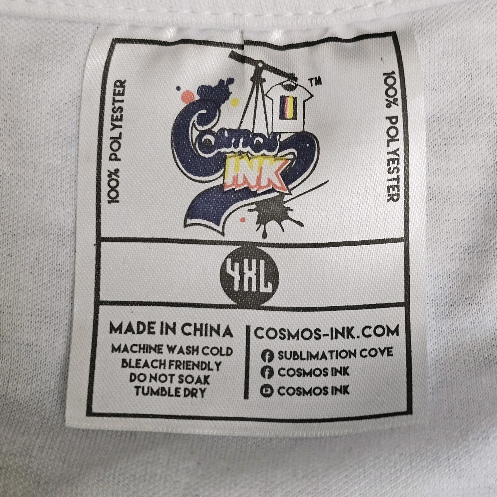 Sublimation Blank T Shirt 4XL White 100% Polyester Heat Press Cosmos Ink