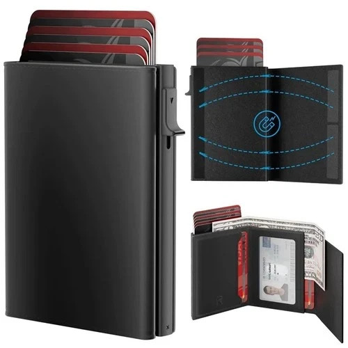 Mens Wallet Card Holder Slim Minimalist Wallet for Men Pop Up RFID Blocking
