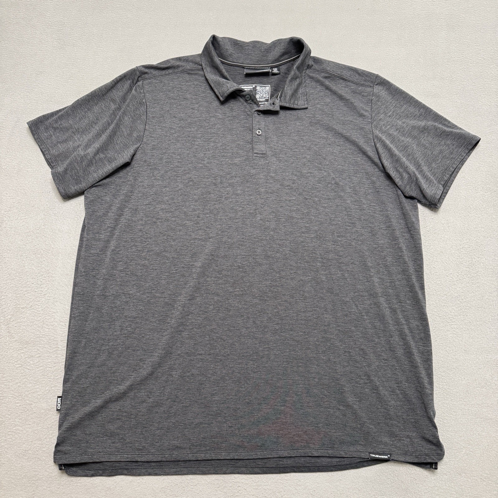 Truewerk EDO Polo Shirt Mens XXL Gray Workwear Tech Performance Stretch