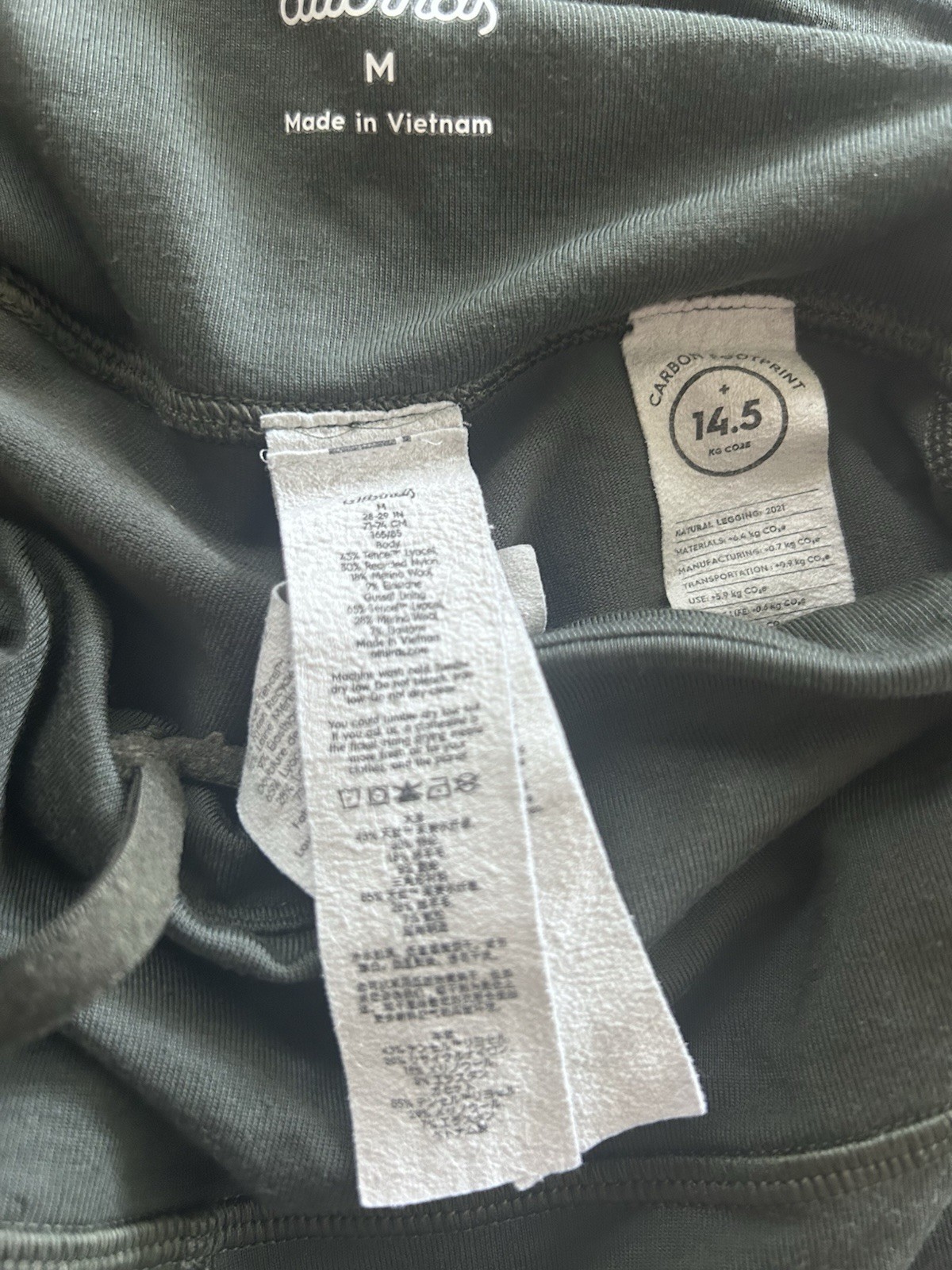 Allbirds Natural Legging in Forest Green – Wool Blend Size Medium