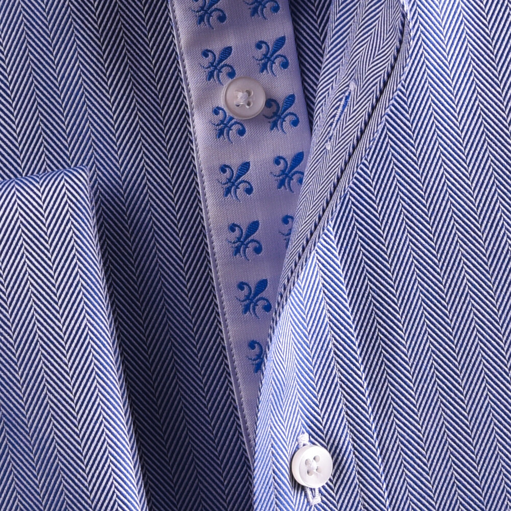Limited Quatanty Mens Blue Formal Herringbone Business Dress Shirt French Cuffs