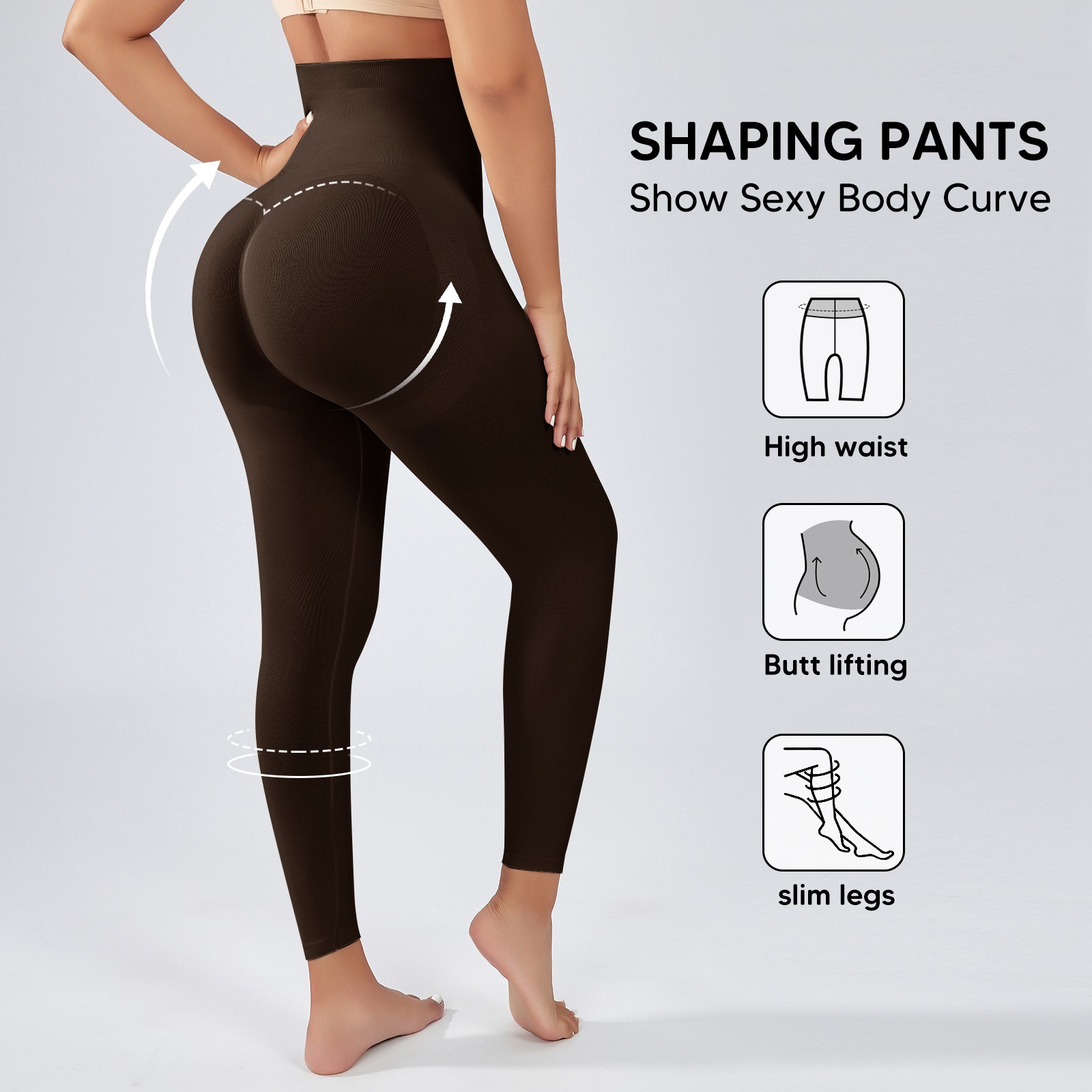 Slimming Anti Cellulite Compression Leggings High Waisted Tummy Control Pants