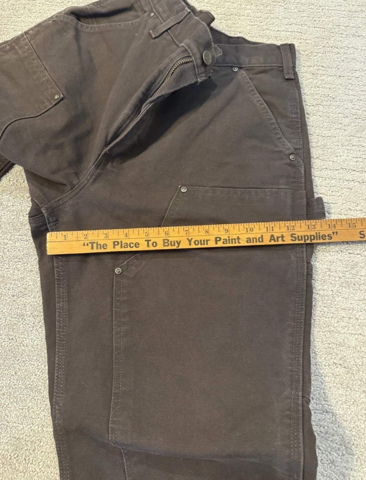 Carhartt Mocha Brown Double Knee Work Wear Carpenter Pants 33×30 B136-DKB